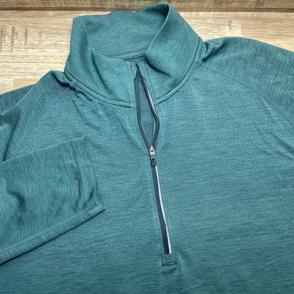 Lululemon Metal Vent Tech 1/2 Zip Pullover Mens XL Antigua Green Smoke Heather